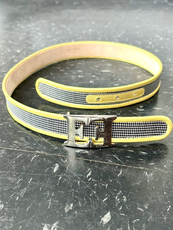 Vintage Escada Double E Leather Belt | Small | Designer  display picture 3