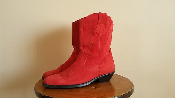 bright red cowboy boots