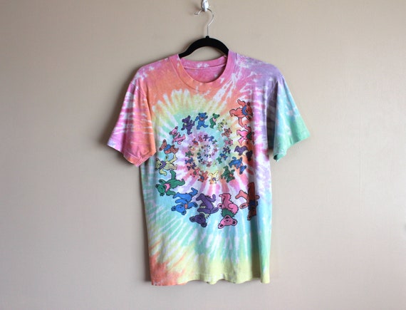 Vintage Grateful Dead 1985 Dancing Bears tie dye original shirt 80s band tour tee GDM USA size XL
