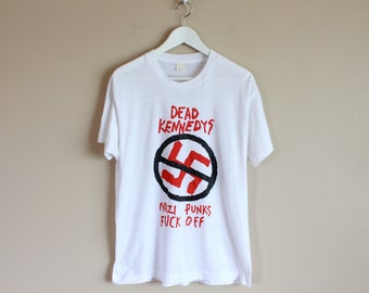 Vintage 80s Dead Kennedys 'nazi Punks Fuck Off' T-shirt | White