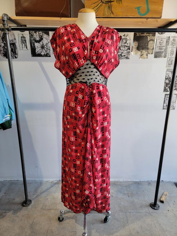anna sui red dress Anna Sui Red Paisley Cotton Sundress