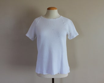 Distressed White Tee - Etsy Canada