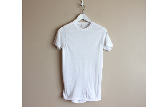 Vintage 80s Plain White T-shirt Blank T 