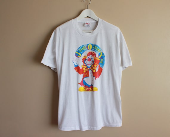 Vintage 90s Jesus Clown T-shirt. Size XL White 50-