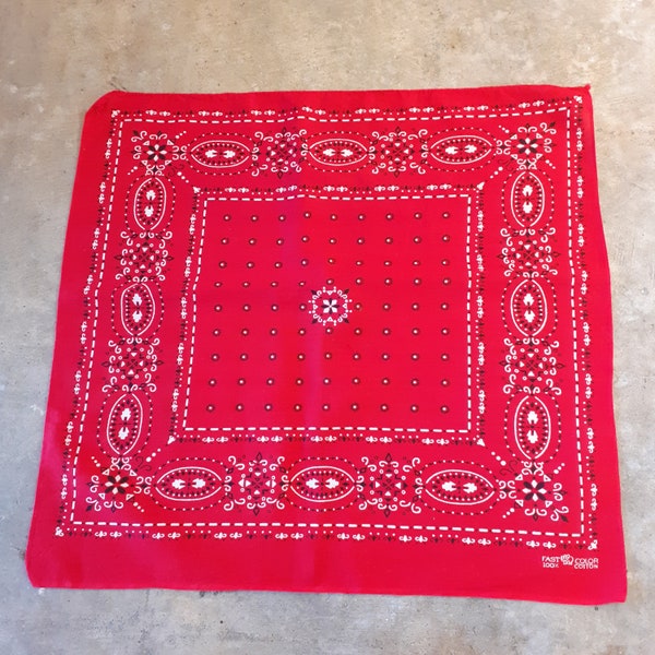 Vintage Mid-Century Elephant Brand Bandana | Red | Trunk Up | Fast Color | 100% cotton |