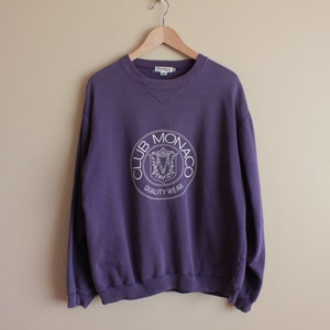 Vintage 90s Club Monaco Sweatshirt Crewneck Purple - Etsy