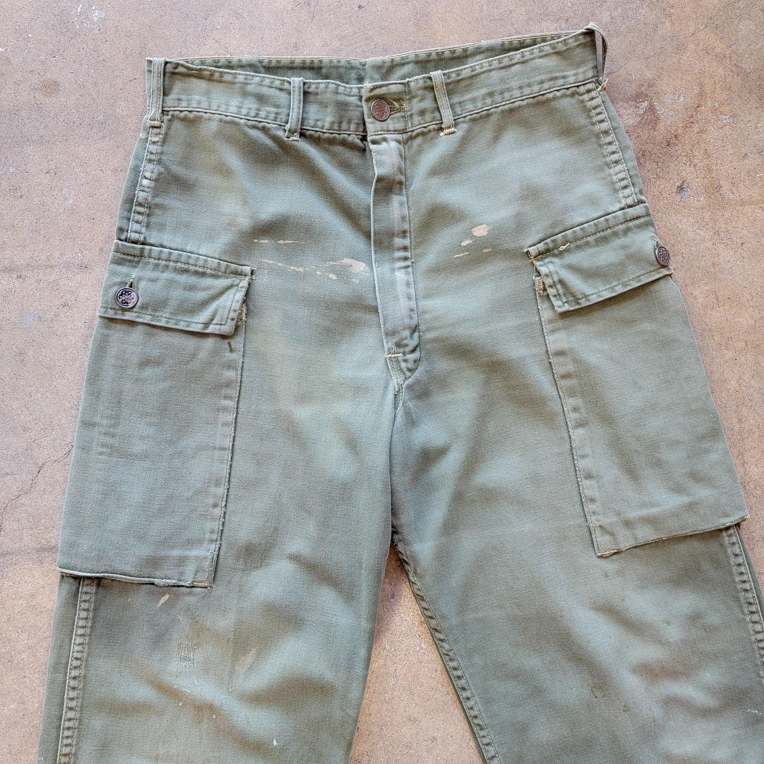 Vintage 1940s Military Pants | WW2 13 Star Button | Side