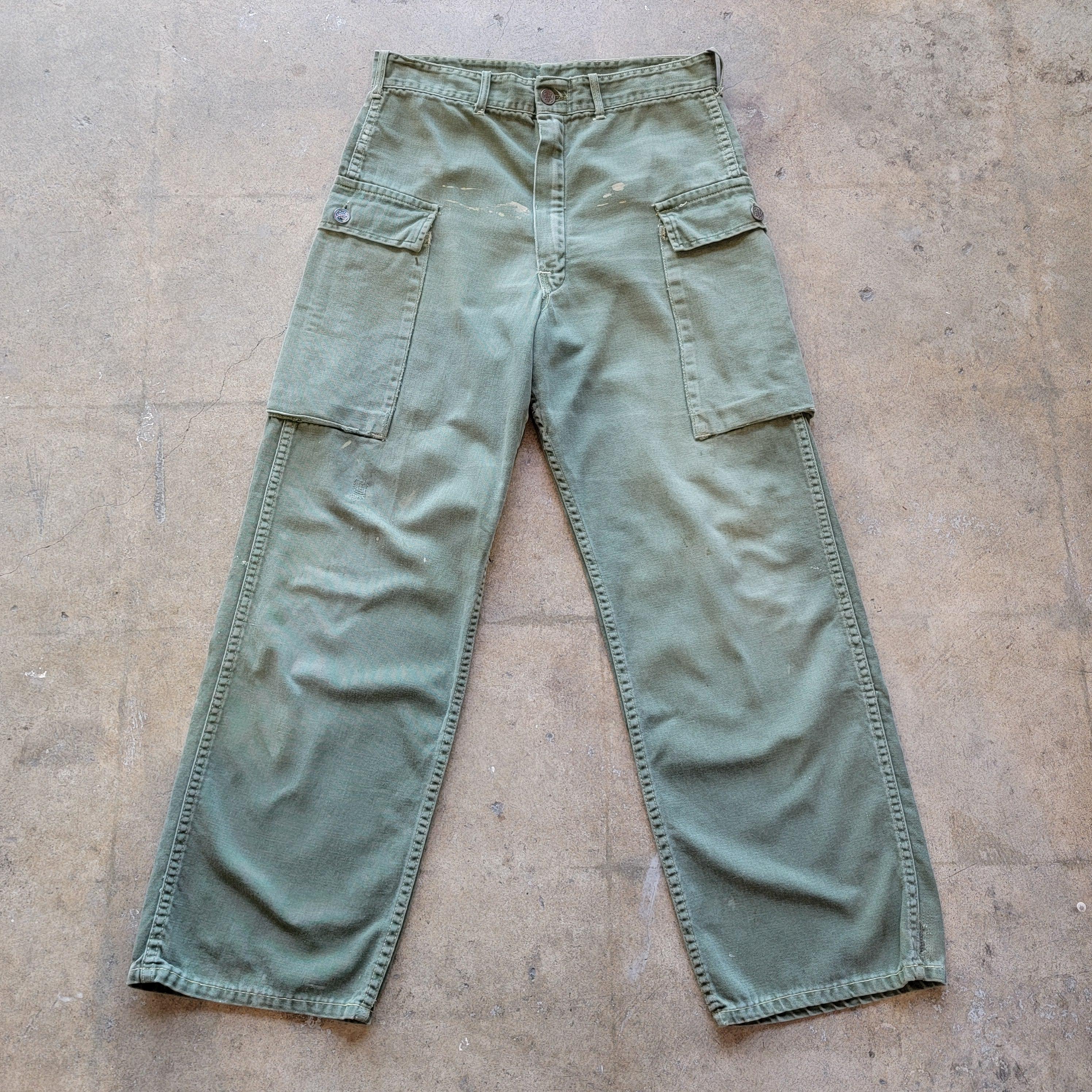 Vintage 1940s Military Pants | WW2 13 Star Button | Side