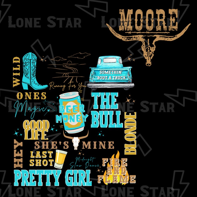 Moore Country Music Setlist PNG Kip Moore Png Cowboy Png Etsy