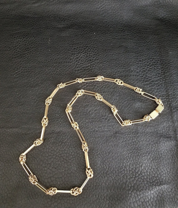 Signed Donald Stannard, Gold tone chain necklace,… - image 1
