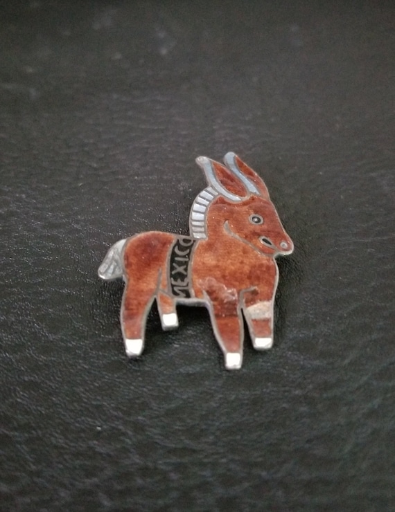 Signed Margot De Taxco Donkey Brooch, 1960's, #54… - image 1