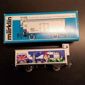 Marklin HO 2551A, Vintage 1990&#39;s, Great Britain Box car 1:87, Made in Western Germany, International Container Box car with Brakeman&#39;s cab