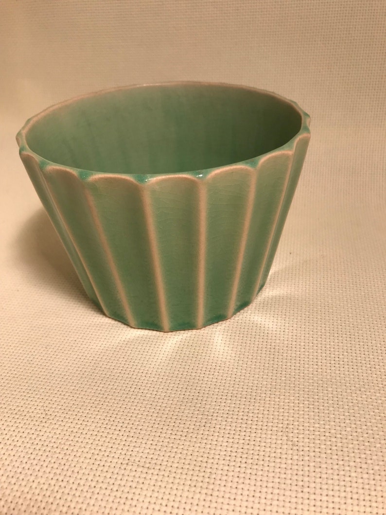 Green Fluted Bowl
