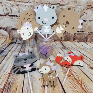 Woodland Creatures | 6 Piece Set | Centerpieces | Baby Shower | Baby Girl | Woodland | Baby Boy
