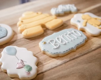 Pooh Inspired Blue baby shower borthday cookies