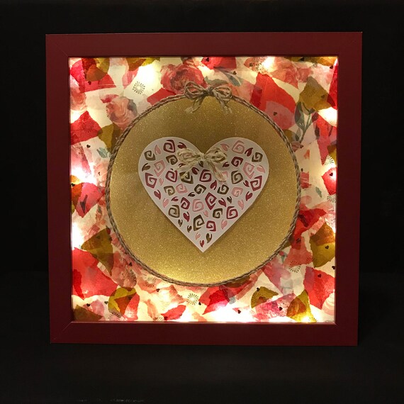Valentine Lighted Shadowbox Etsy
