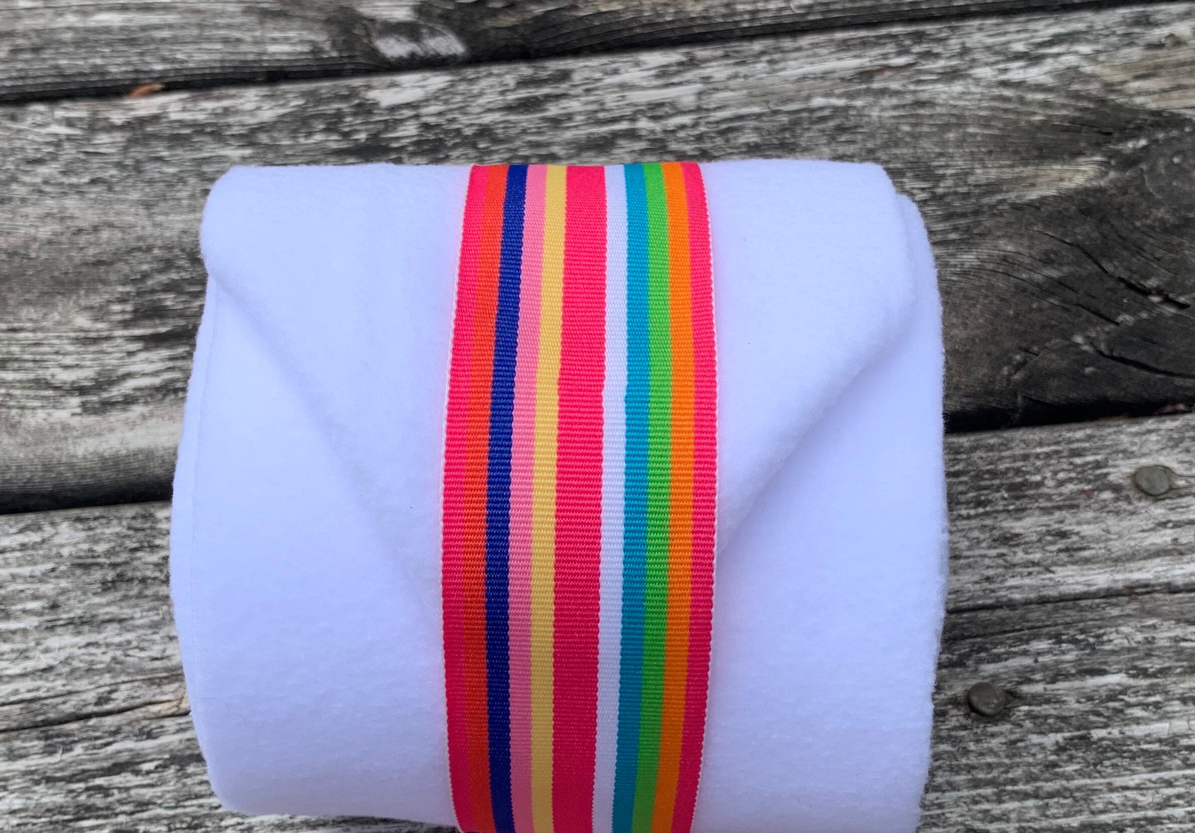 White with Rainbow straps polo wraps Etsy