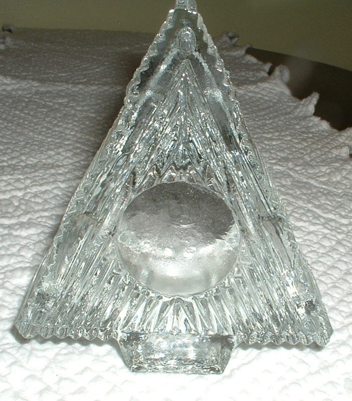 Heavy Christmas Tree Glass Candle holder Etsy