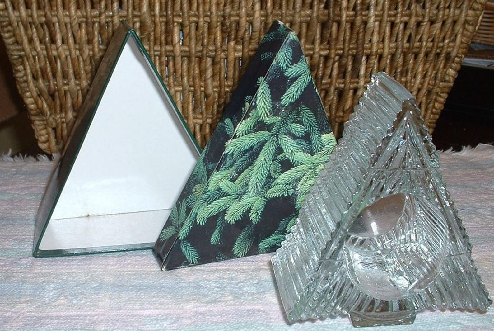Heavy Christmas Tree Glass Candle holder Etsy