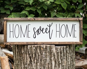 Home Sweet Home Sign, Wood Sign, Home Sign, Rustic Decor, New Home Gift, Home Decor, First Home Gift, Farmhouse Home Decor,