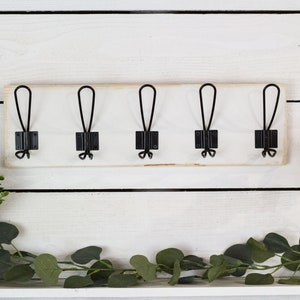 Wall Mount Coat Rack with Farmhouse Hooks