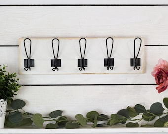 Wall Mount Coat Rack with Farmhouse Hooks