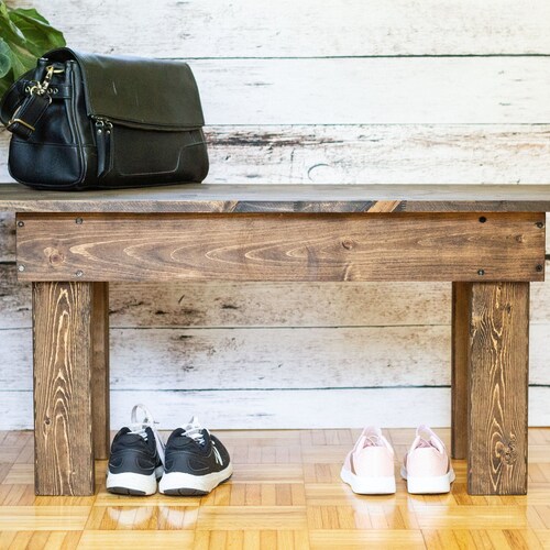 Farmhouse Entryway Bench Distressed Wood Entryway Bench With Etsy