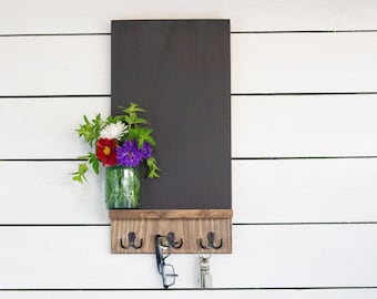 Chalkboard Command Center with Key Hooks