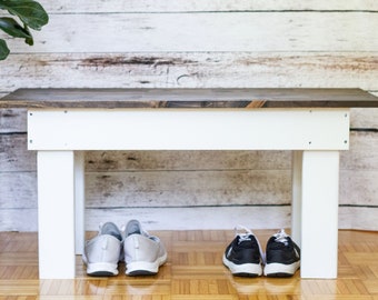 Small Wood Bench Etsy