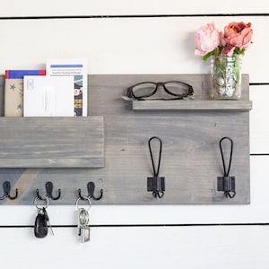 Home Entry Organizer, Coat Rack, Key Hook and Mail Holder