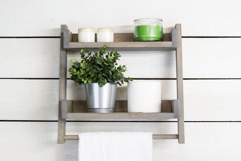 Bathroom Ladder Shelf With Towel Bar Etsy Canada