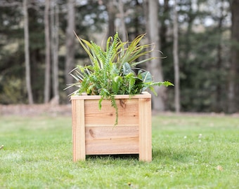 Square Cedar Planter Box: Outdoor Deck Decor