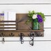 Mail and Key Holder, Mail Organizer, Mail Sorter, Wood Mail Sorter, Wall Mail Organizer, Shelf with hooks, Mail Center, Key Rack Mail Holder