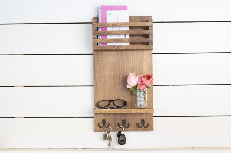 Personalized Tall Mail and Key Holder Home Entryway Etsy