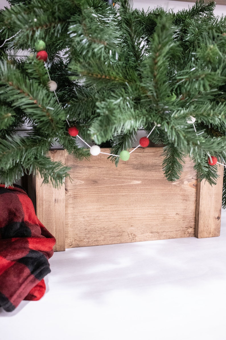 Collapsible Christmas Tree Collar Farmhouse Tree Box Folding Etsy