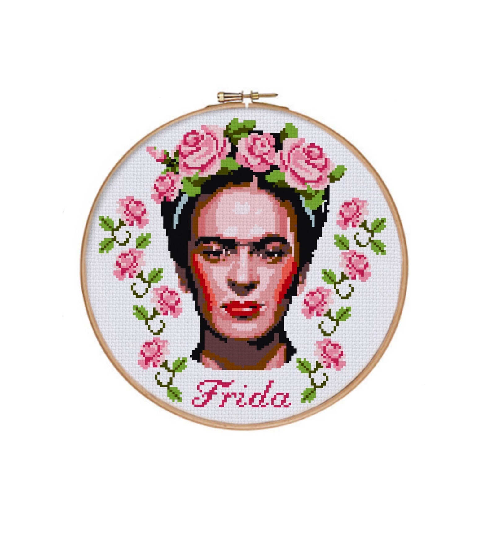 Frida Kahlo Floral Cross Stitch Pattern Embroidery Chart | Etsy