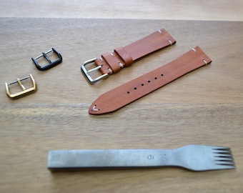 Dimpled Kangaroo Leather Watch Strap / Vegetable Tanned / Australian Made