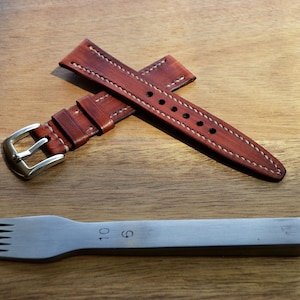 Handmade Kangaroo Leather Watch Strap / Vegetable Tanned / Australian Made