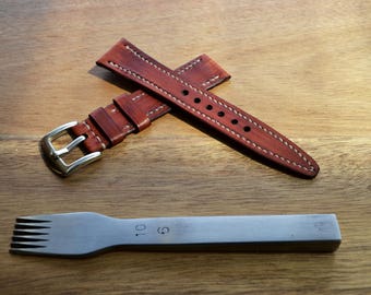 Handmade Kangaroo Leather Watch Strap / Vegetable Tanned / Australian Made