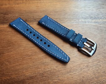 Handmade Suede Kangaroo Leather Watch Strap / Vegetable Tanned / Australian Made