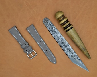 Saffiano Cross-Hatch Leather Watch Strap / Vegetable Tanned / Australian Made