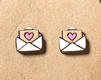 Valetine's Day Envelope/Love Letter Earring Studs