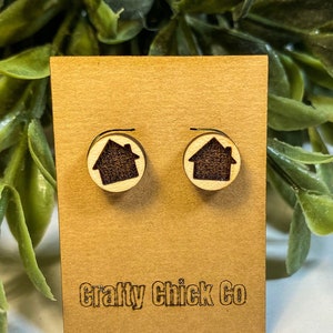 HOME wood stud earrings - Realtor - Real Estate Agent - Realtor Gift