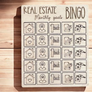 Realtor | Real Estate Agent Monthly Goals Bingo | Realtor Gift | Real Estate Team