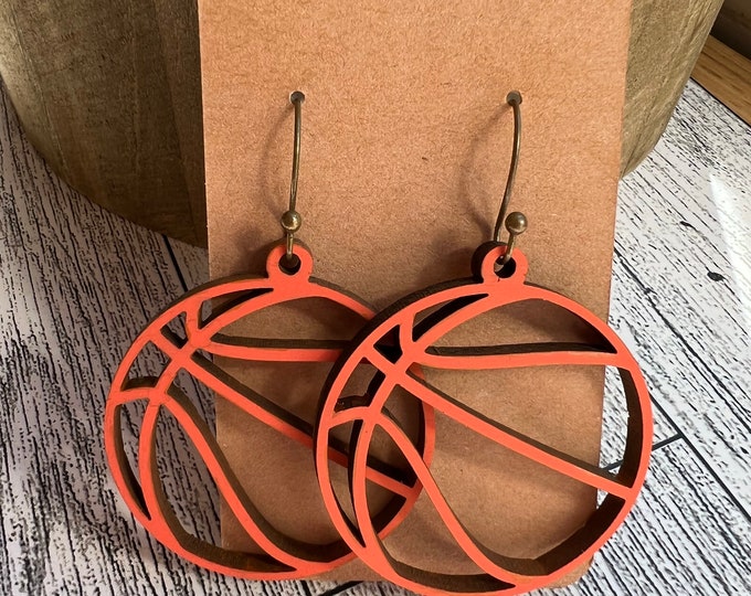 Hand painted Basketball Earrings
