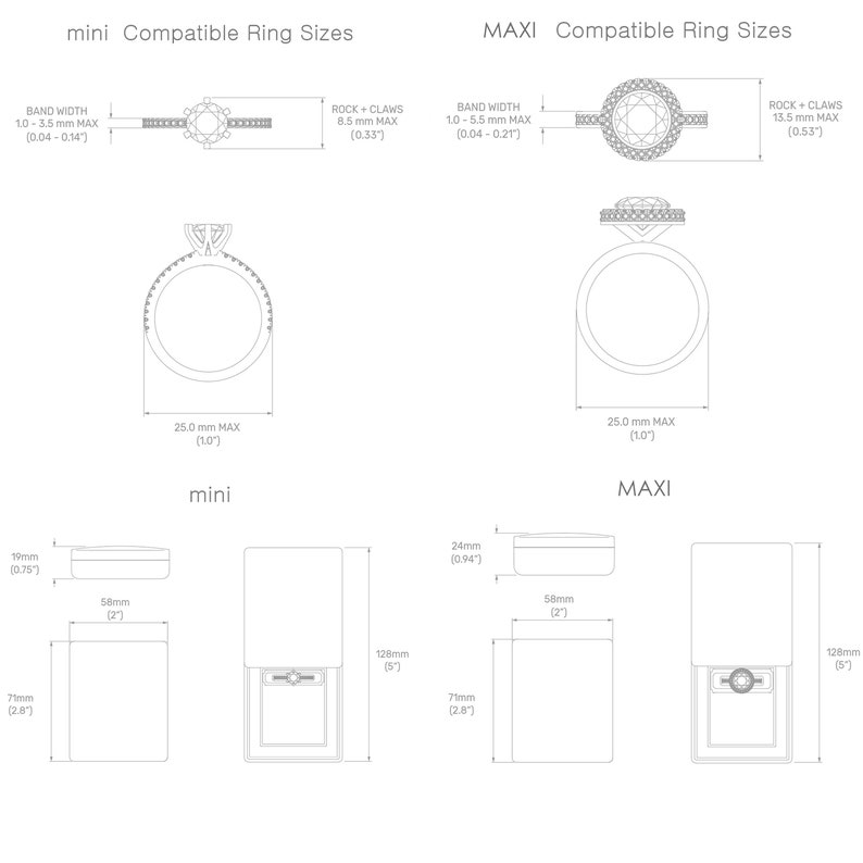 Monolix Unique Slim Ring Box Pocket size for Proposal Engagement Ring Coolest Sliding Lid Ring Box Plastic Thin case 2 sizes image 9