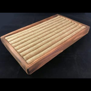 Ring Display Tray in Torched Cedar, Weathered Wood or Torched Cedar with Burlap or Black Insert - Ring Display - Ring Holder - Ring Tray