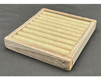 Ring Display Tray  in Weathered Wood with Burlap or Black Insert - Half Sized - Ring Display - Ring Holder - Ring Tray - Craft Show