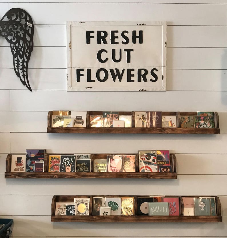 Greeting Card Display Shelf Rustic Reclaimed Cedar Wood Etsy
