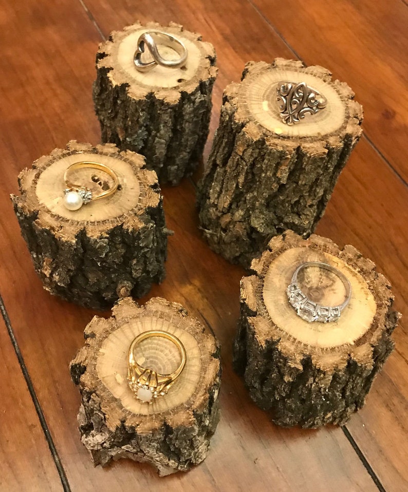 Jewelry Risers in Natural Wood Ring Display Cufflink Etsy